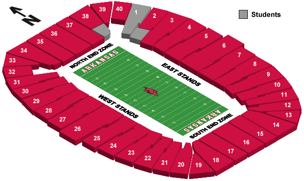 razorback stadium seating chart